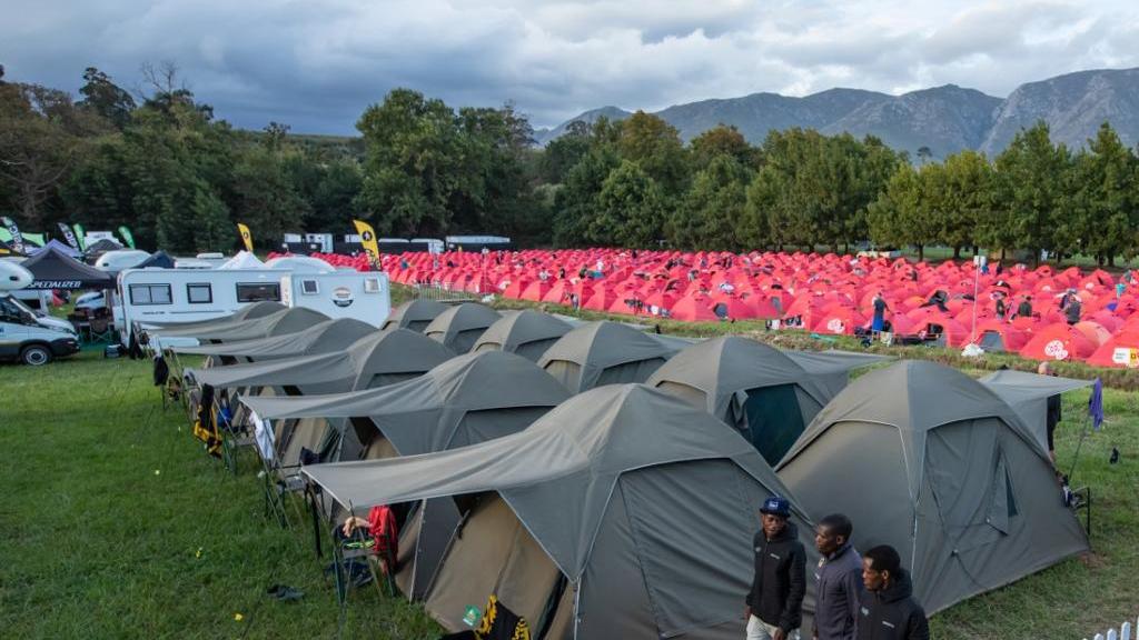 Tents and vans at Cape Epic