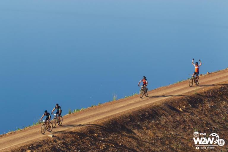 Riders battle the heat during the FNB Wines2Whales. Photo: Greg Beadle