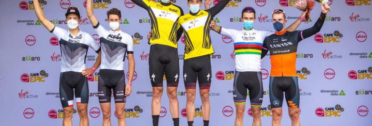 The 3 groups of bikers that placed first in the absa cape epic prologue