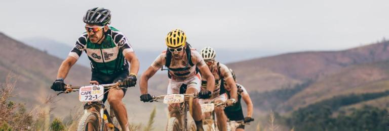 Bossler leading the bikers in the Epic Swiss
