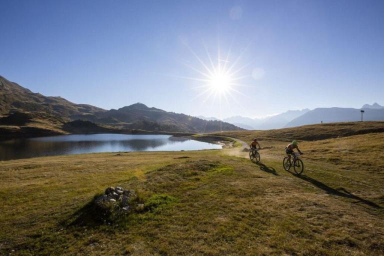 Beautiful sunny landscape of Graubünden