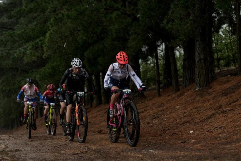 The Elite Women during the 2019 FNB Wine2Whales Chardonnay 3 day mountain bike event Stage 1 from Lourensford to Oak Valley. Image by Xavier Briel