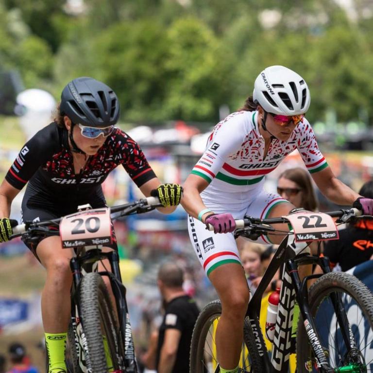 Terpstra and Benko biking in the Swiss Epic