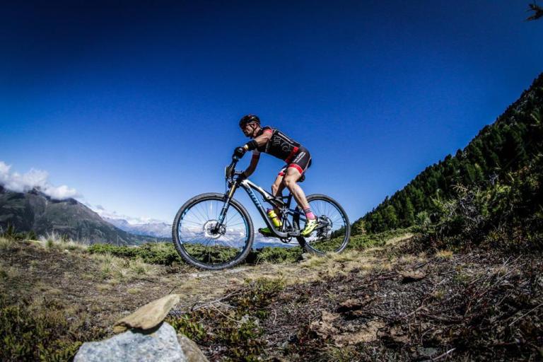 Schnider biking the epic