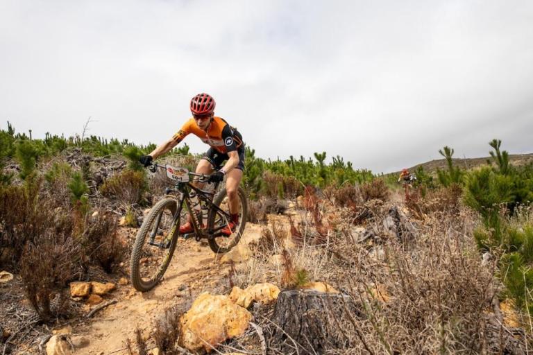 Annika Langvad and Anna van der Breggen during stage 3 of the 2019 Absa Cape Epic Mountain Bike stage race held from Oak Valley Estate in Elgin, South Africa on the 20th March 2019. Photo by Sam Clark/Cape Epic PLEASE ENSURE THE APPROPRIATE CREDIT IS GIVE