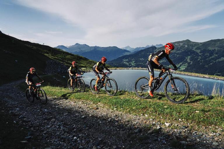 Four bikers against the Swiss Epic mountains