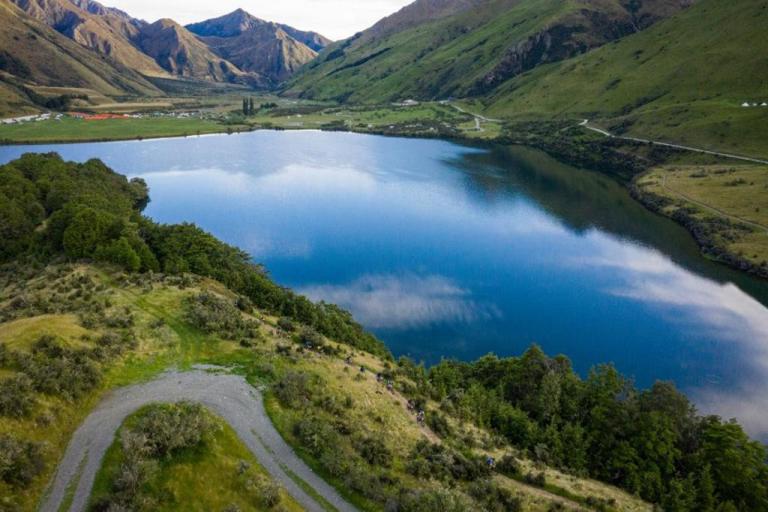 A gorgeous shot of the 2nd day of The Pioneer track, with Moke Lake