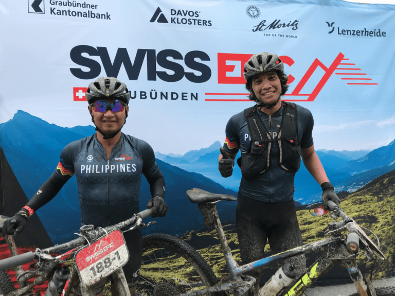 The Philippine team posing in front of the Swiss Epic poster