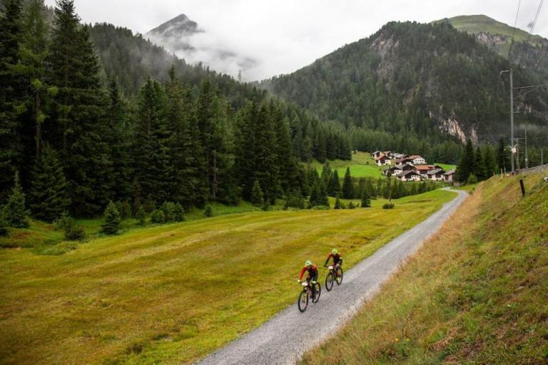 Konny Looser and Oliver Zurbrügg during Stage 1 of the 2019 Swiss Epic from Davos to St. Moritz, Graubünden, Switzerland on 20 August 2019. Photo by Sam Clark.