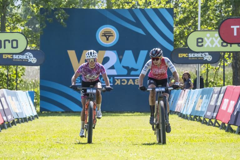 Candice Lill and Tyler Jacobs recovered from missing a route marker, which cost them nearly 5 minutes, to win Stage 1 of the FNB Wines2Whales Chardonnay. Photo by Dom Barnardt. 