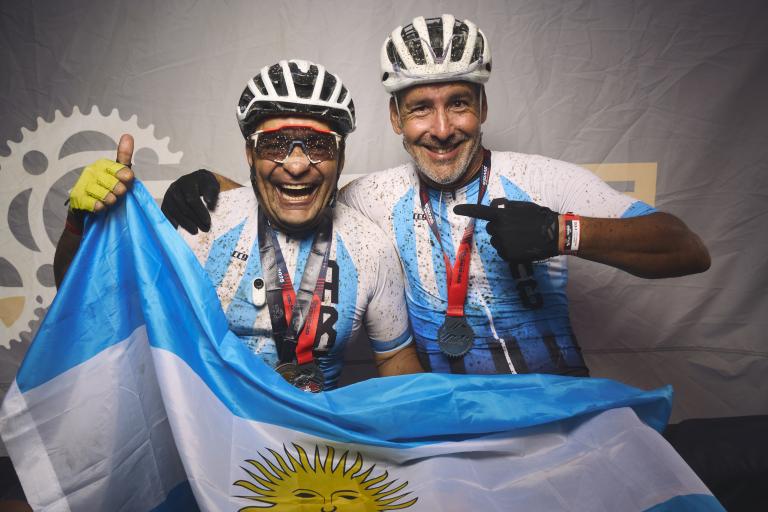 Riders from Argentina celebrating their achievement