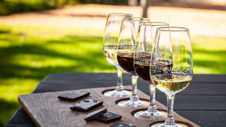 Four wine glasses [FNB Wines2Whales]