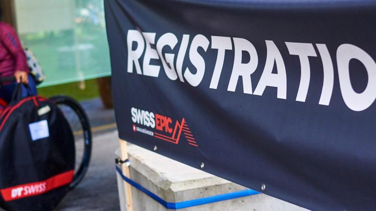 Close up of a Swiss Epic Registration Sign [Swiss Epic]