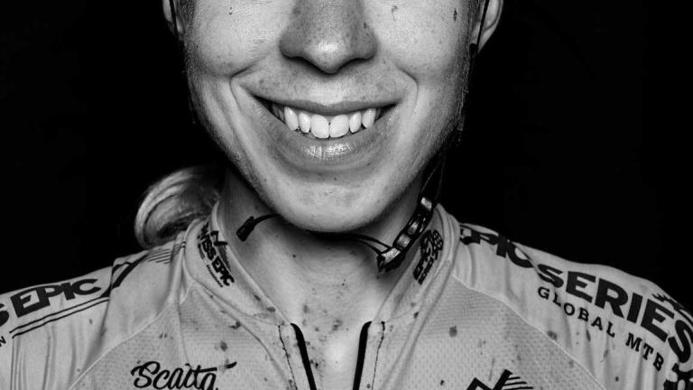 Close up of Annika Langvad [Swiss Epic]