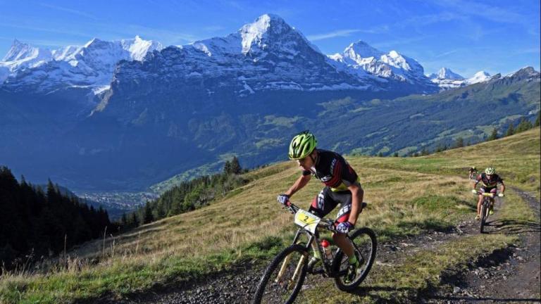 Looser and Stauffer peddling uphill