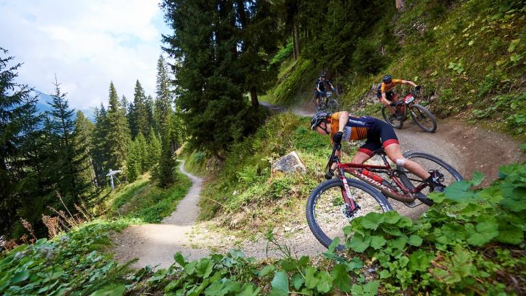 Annika LANGVAD,Haley BATTEN during Stage 5 of the 2020 Swiss Epic from Davos to Davos, Graubünden, Switzerland 
