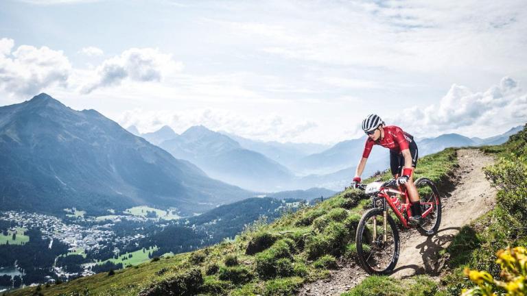 Ariane Lüthi traversing the mountain paths of the Swiss Epic [Swiss Epic]