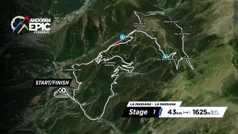 Overview map of Stage 1 at Andorra epic 2025