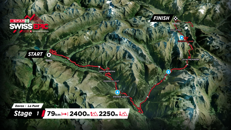 Overview map of Stage 1 of 2025 Swiss Epic