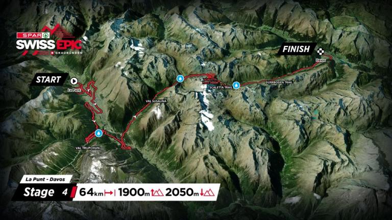 Overview map of Stage 4 of 2025 Swiss Epic