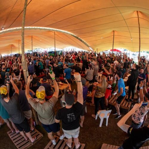 The Race Village erupts as the Springboks secure the Rugby World Cup title. Image by Nick Muzik [FNB Wines2Whales]