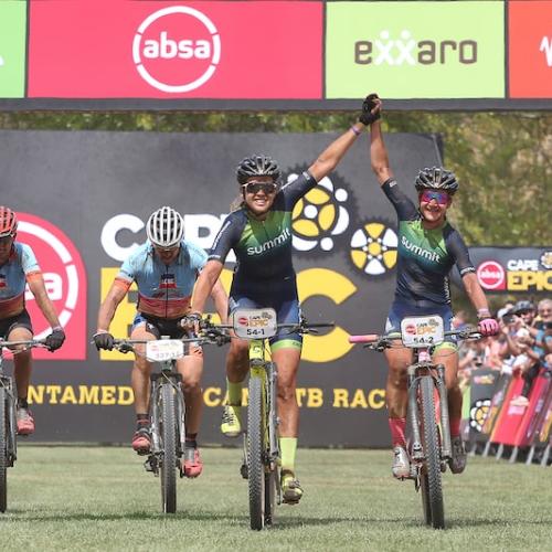 Beukes and Buys finishing the Absa Cape Epic [Absa Cape Epic]