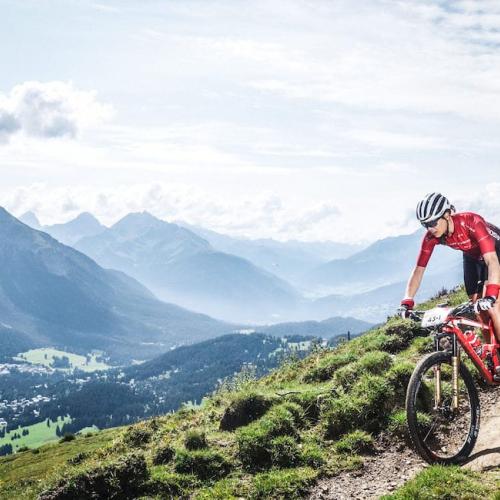 Ariane Lüthi traversing the mountain paths of the Swiss Epic [Swiss Epic]