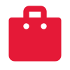 Red icon of a goodie bag