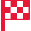 Red icon of a finish flag