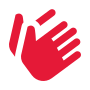 Red icon of applause 