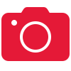Red icon of a photo / camera