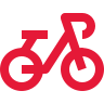 red icon of a bike