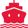 Red boat icon